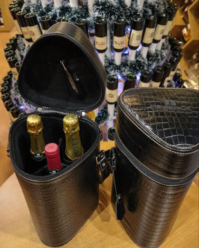 Bag de Couro Legítimo – Para Vinhos e Taças, Disponível em Diversas Cores